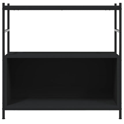 Bokhylla svart 80x30x78,5 cm konstruerat trä och järn