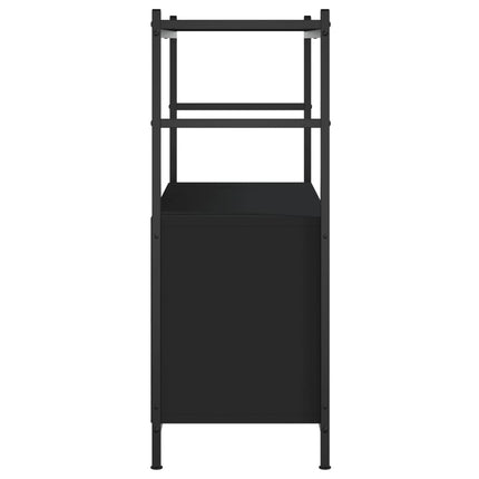 Bokhylla svart 80x30x78,5 cm konstruerat trä och järn
