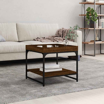 Soffbord brun ek 49,5x49,5x45 cm konstruerat trä