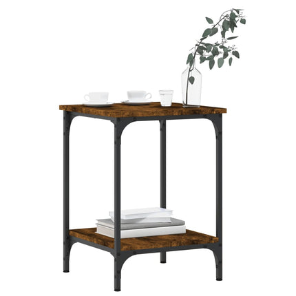 Soffbord rökfärgad ek 40x40x55 cm konstruerat trä