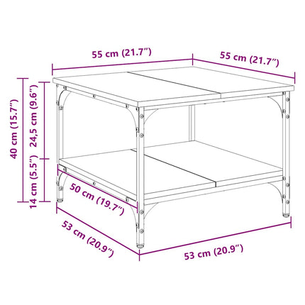 Soffbord svart 55x55x40 cm konstruerat trä