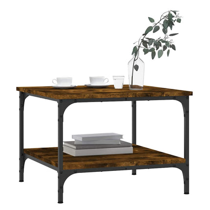 Soffbord rökfärgad ek 55x55x40 cm konstruerat trä