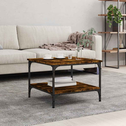 Soffbord rökfärgad ek 55x55x40 cm konstruerat trä
