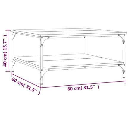 Soffbord svart 80x80x40 cm konstruerat trä