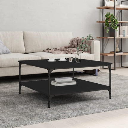 Soffbord svart 80x80x40 cm konstruerat trä