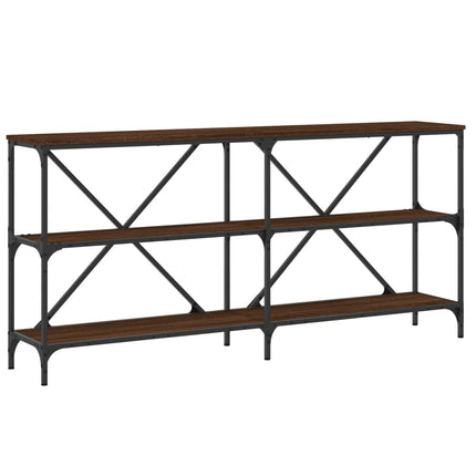 Konsolbord brun ek 160x30x75 cm konstruerat trä och järn