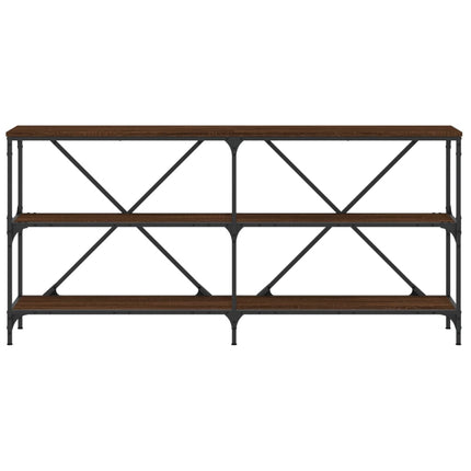 Konsolbord brun ek 160x30x75 cm konstruerat trä och järn