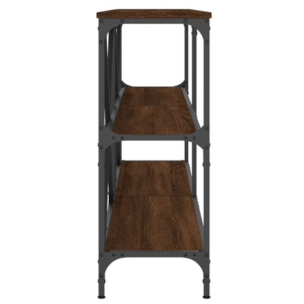 Konsolbord brun ek 160x30x75 cm konstruerat trä och järn