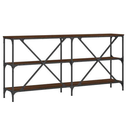 Konsolbord brun ek 160x30x75 cm konstruerat trä och järn