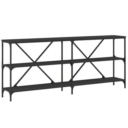 Konsolbord svart 180x30x75 cm konstruerat trä och järn