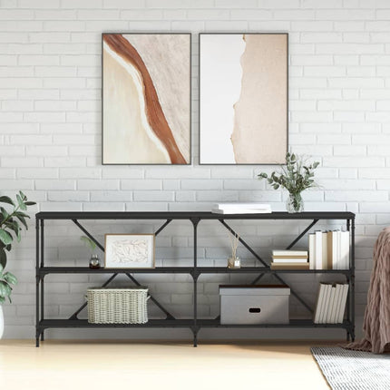 Konsolbord svart 180x30x75 cm konstruerat trä och järn