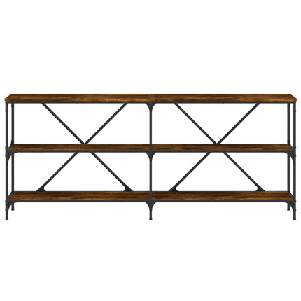 Konsolbord rökfärgad ek 180x30x75 cm konstruerat trä och järn