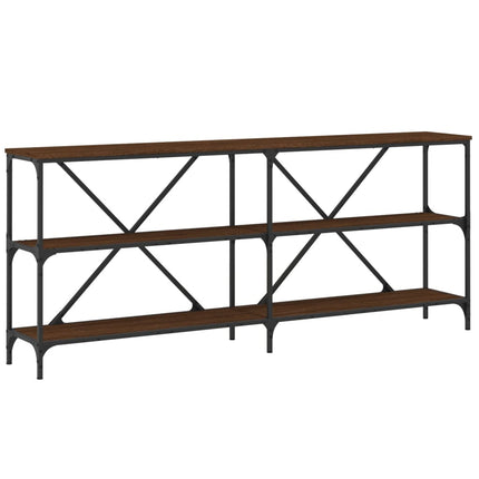 Konsolbord brun ek 180x30x75 cm konstruerat trä och järn