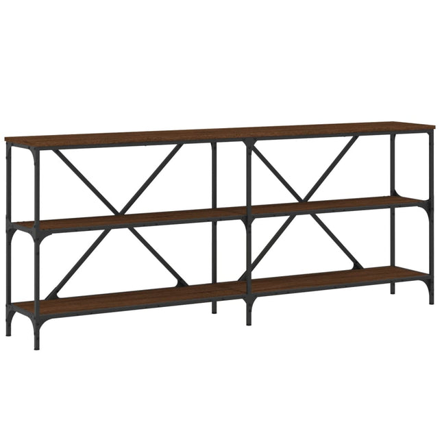 Konsolbord brun ek 180x30x75 cm konstruerat trä och järn