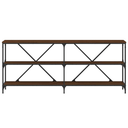 Konsolbord brun ek 180x30x75 cm konstruerat trä och järn