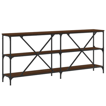 Konsolbord brun ek 180x30x75 cm konstruerat trä och järn