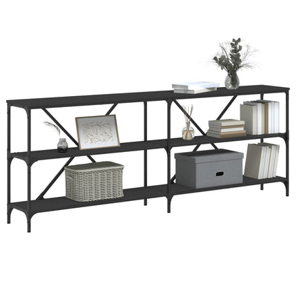 Konsolbord svart 200x30x75 cm konstruerat trä och järn
