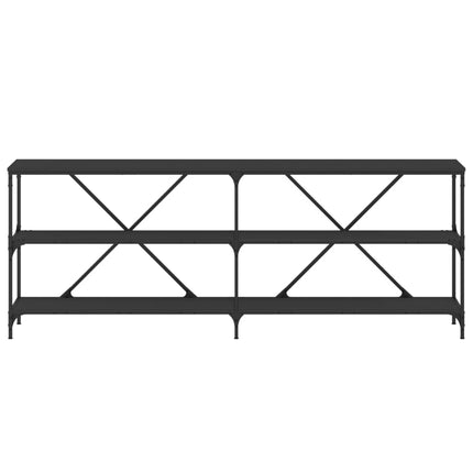 Konsolbord svart 200x30x75 cm konstruerat trä och järn