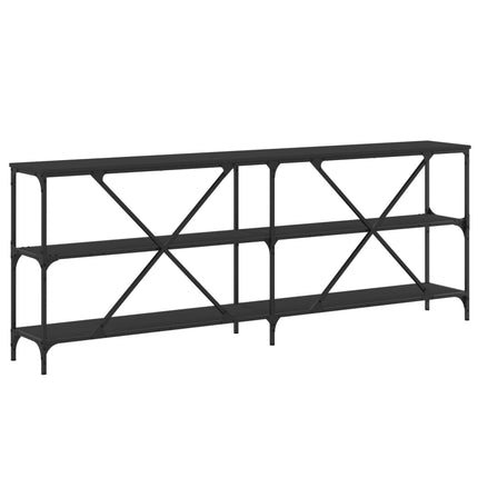 Konsolbord svart 200x30x75 cm konstruerat trä och järn