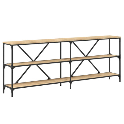 Konsolbord sonoma-ek 200x30x75 cm konstruerat trä och järn