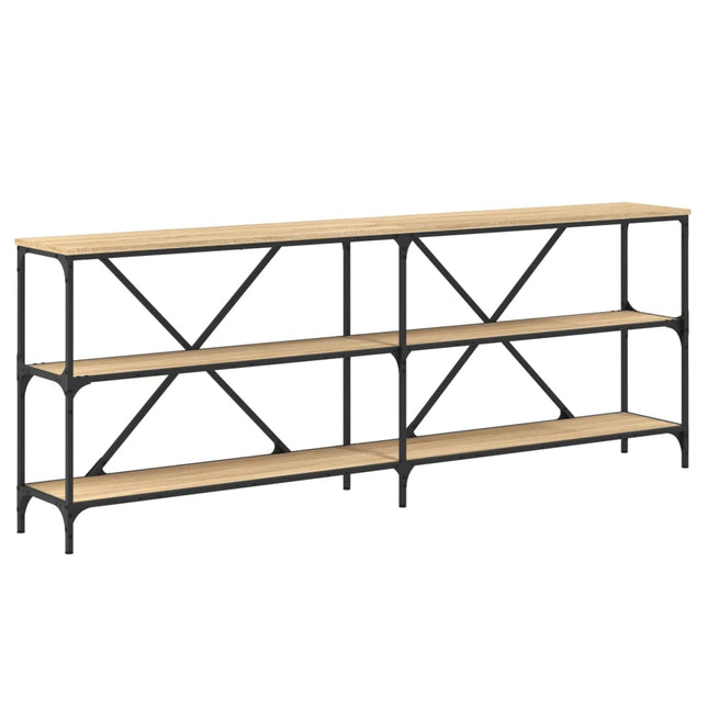 Konsolbord sonoma-ek 200x30x75 cm konstruerat trä och järn