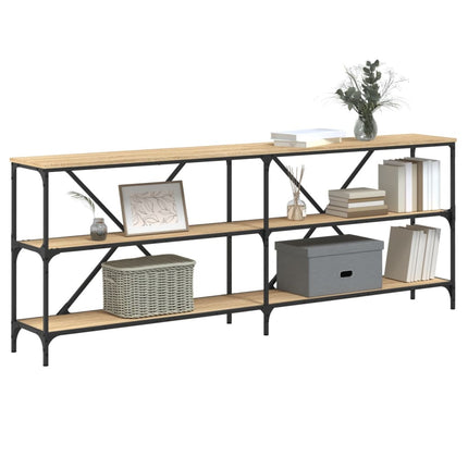 Konsolbord sonoma-ek 200x30x75 cm konstruerat trä och järn