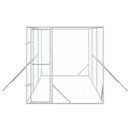 Hundgård för utomhusbruk silver 2x6x2 m galvaniserat stål