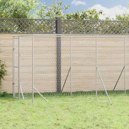 Hundgård för utomhusbruk silver 2x6x2 m galvaniserat stål