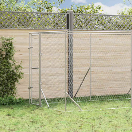 Hundgård för utomhusbruk silver 2x10x2 m galvaniserat stål