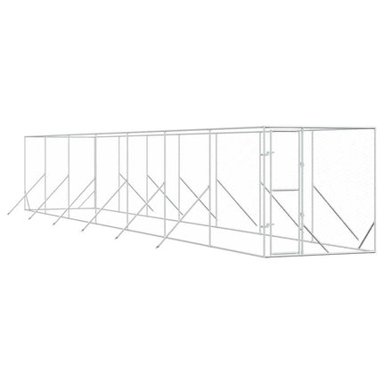 Hundgård för utomhusbruk silver 2x14x2 m galvaniserat stål