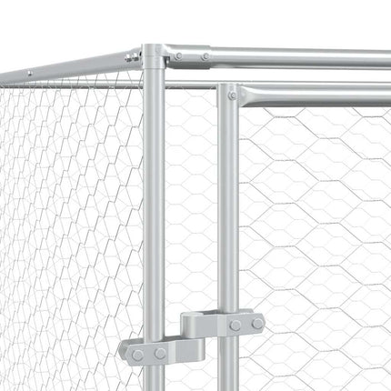 Hundgård för utomhusbruk silver 2x14x2 m galvaniserat stål