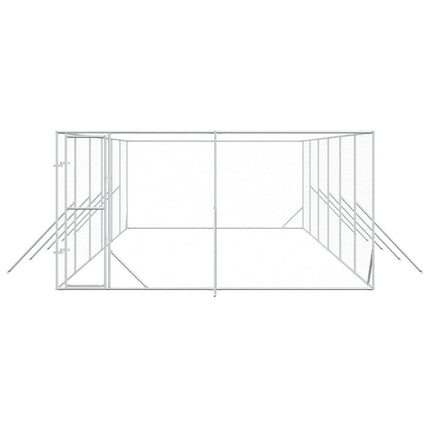 Hundgård för utomhusbruk silver 4x12x2 m galvaniserat stål
