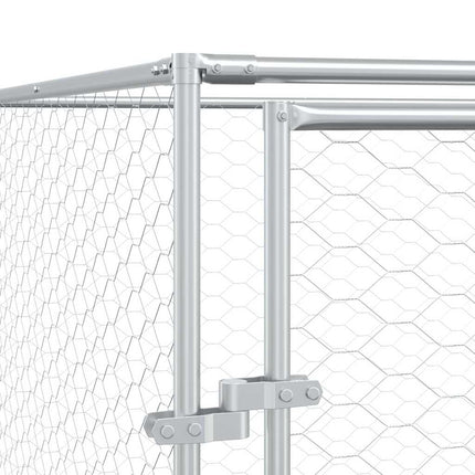 Hundgård för utomhusbruk silver 4x12x2 m galvaniserat stål