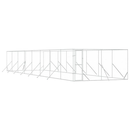 Hundgård för utomhusbruk silver 4x16x2 m galvaniserat stål