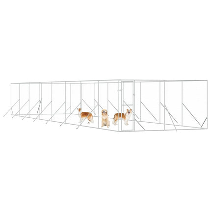 Hundgård för utomhusbruk silver 4x16x2 m galvaniserat stål