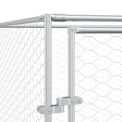 Hundgård för utomhusbruk silver 4x16x2 m galvaniserat stål