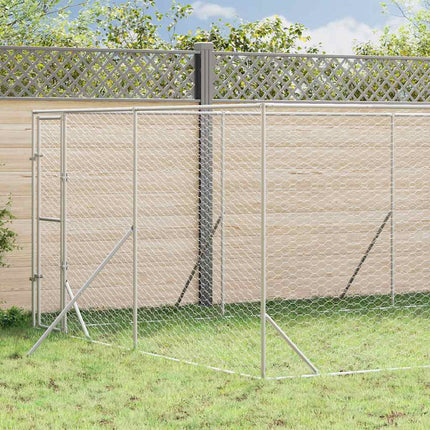 Hundgård för utomhusbruk silver 4x16x2 m galvaniserat stål