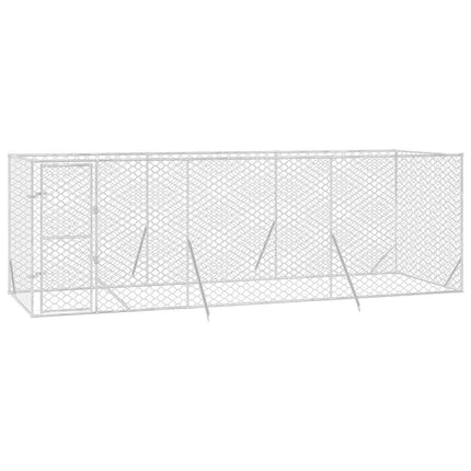 Hundgård för utomhusbruk silver 6x2x2 m galvaniserat stål
