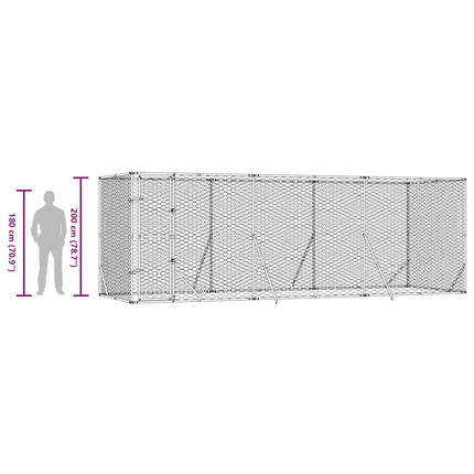 Hundgård för utomhusbruk silver 6x2x2 m galvaniserat stål