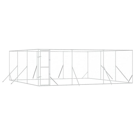 Hundgård för utomhusbruk silver 6x6x2 m galvaniserat stål