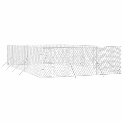 Hundgård för utomhusbruk silver 6x10x2 m galvaniserat stål