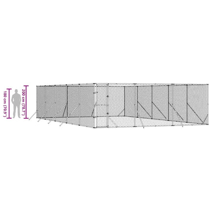 Hundgård för utomhusbruk silver 6x10x2 m galvaniserat stål