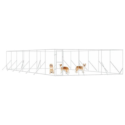 Hundgård för utomhusbruk silver 6x14x2 m galvaniserat stål