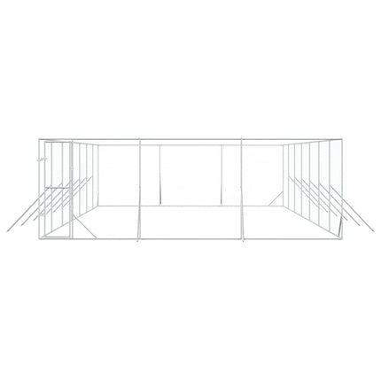 Hundgård för utomhusbruk silver 6x14x2 m galvaniserat stål