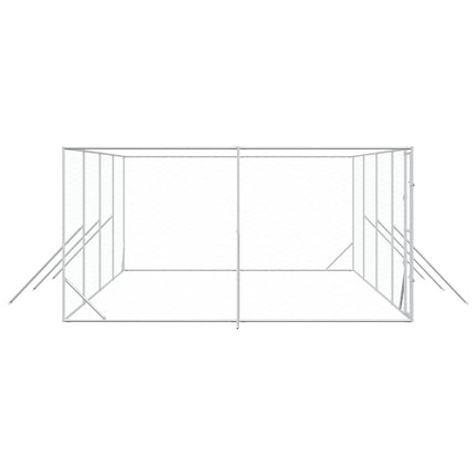 Hundgård för utomhusbruk silver 8x4x2 m galvaniserat stål