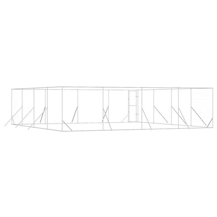 Hundgård för utomhusbruk silver 8x8x2 m galvaniserat stål