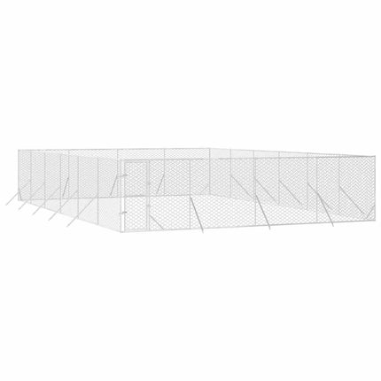 Hundgård för utomhusbruk silver 8x12x2 m galvaniserat stål