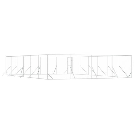 Hundgård för utomhusbruk silver 8x12x2 m galvaniserat stål