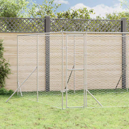 Hundgård för utomhusbruk silver 8x12x2 m galvaniserat stål