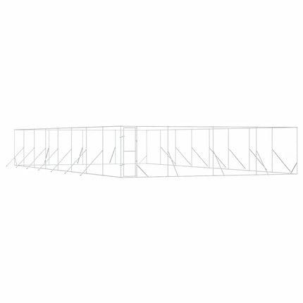 Hundgård för utomhusbruk silver 8x16x2 m galvaniserat stål